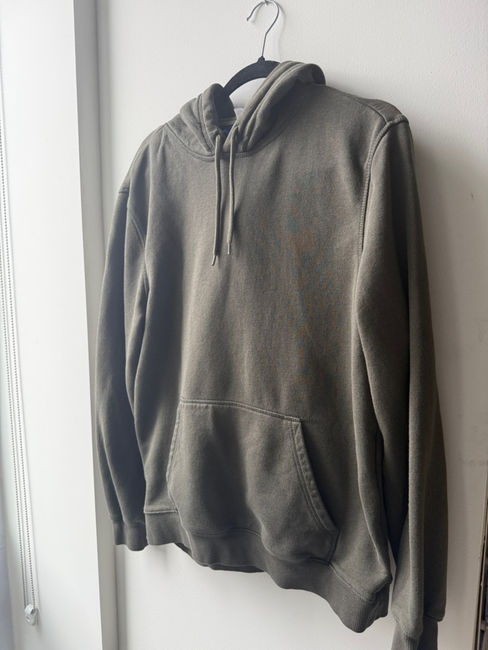 Divided Olive Hoodie with Drawstring